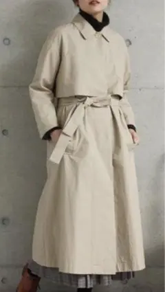 yuni アンビテックス　コットン/ルアチン馬布　ロングステンカラーコート