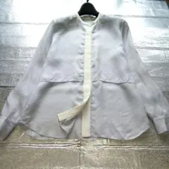 DRESSTERIOR ✨タフタ レイヤード シアーブラウス　バンドカラーシャツ