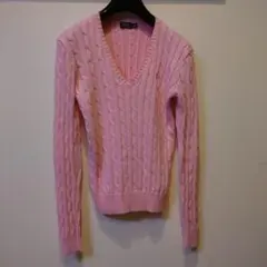 Polo Ralph Lauren ピンク Vネック セーター M