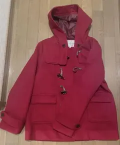 ダッフルコート ワインレッド 赤 ボルドー フード付き