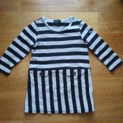 BeBe ストライプ 長袖ワンピース 90