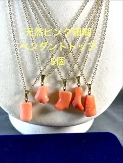 珊瑚/ペンダント/ネックレス/サンゴ/さんご/5個 Ｗー045のサムネイル