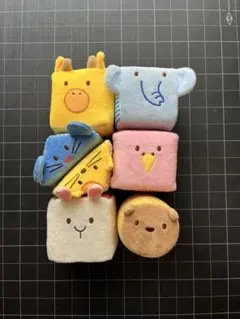 布製 動物モチーフ 6個セット エド・インター　ふわふわアニマルブロック