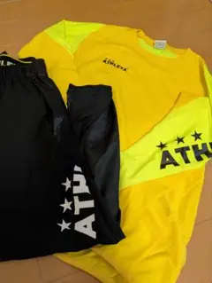 ATHLETA ピステ・ウィンドブレーカー イエロー/ブラック 上下160 ②
