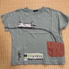 しましま様専用　BEAMS mini 電車柄 Tシャツ 130cm 半袖のサムネイル