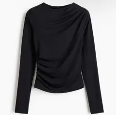 H&M ドレープジャージートップス M ブラック