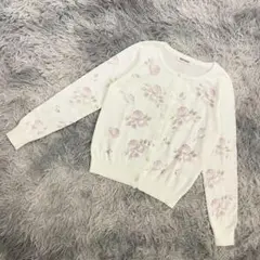 『MISCH MASCH』ミッシュマッシュ　ニットカーディガン　長袖　花柄　綿