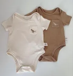 (値下げ)恐竜ロンパース2枚セット60-70cm