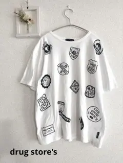 drug store's ドラッグストアーズ スタンプ柄 Tシャツ 白のサムネイル