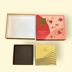 GODIVA 空箱　2個セット　ギフト箱　ホワイトデー　ピンク　ゴールド