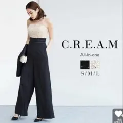 CREAM ビーズ装飾パーティードレス ブラック・ゴールド