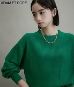 【ADAM ET ROPE】WEB・一部実店舗限定 WOOL混リブプルオーバー