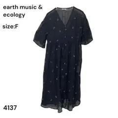 earth music & ecology ロング ワンピース 花柄　薄手　F