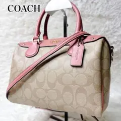 COACH Signature 2way Mini Boston Pink