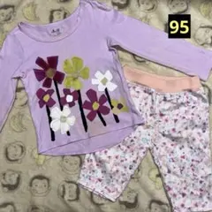 花柄Tシャツとパンツセット 95cm