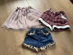 美品　キッズパンツ　スカート120 3点セット