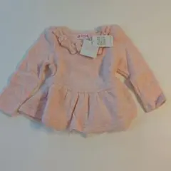 新品 mezzo piano 後ろ姿可愛いピンク ニットセーター 100cm