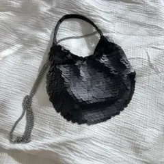 ZARA 2wayスパンコール ハンドバッグ ブラック