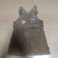 アンパンマン ブラウン ジャンバースカート 刺繍パッチ付き 110cm