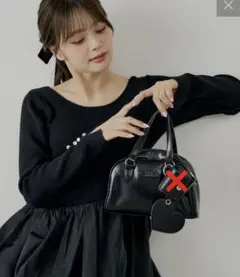 チャーム付ミニボストンバッグ　Chico 黒のサムネイル