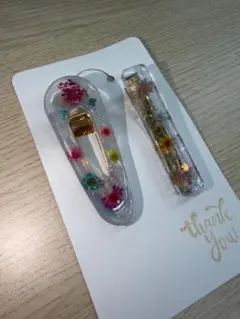 レジン ヘアクリップ 2点セット ハンドメイド