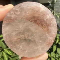 ヘマトイドクォーツ　丸形 小皿　72gファイアークォーツレッドオーロラクォーツ④