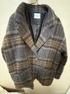 チェック　コート