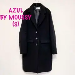 アズールバイマウジー　チェスターコート　ロング　黒　ブラック　秋　冬　大人綺麗