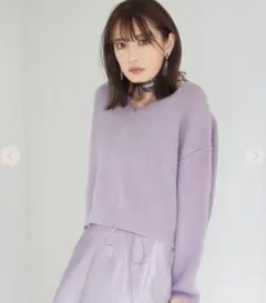COCO DEAL FOX混Vネックショートニット