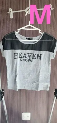 グレー半袖シアー Tシャツ 　Mサイズ