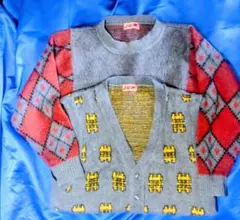 (希少)JUN グレーのセーター& ベストの2枚セット(Lサイズ)1970年代のサムネイル