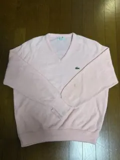 LACOSTE Vネック サマーニット セーター ピンク