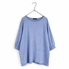 620×6,ドルマン カットソー ブルー 七分袖