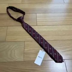 新品未使用☆コムサイズム　エンジ　ロイヤルクレスト柄ネクタイLL