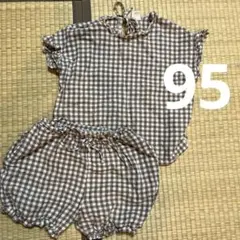 テータテート ギンガムチェックセットアップ　かぼちゃパンツ95