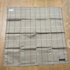 ［未使用シール付き］バーバリー 綿100% メンズハンカチ　 ブラウン系