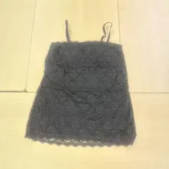 黒 レース キャミソール ストラップ付き　ＬＬのサムネイル