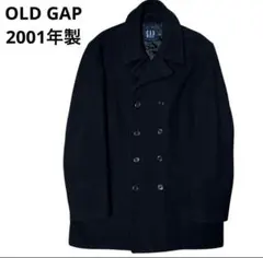 古着 00's OLD GAP ウール Pコート 濃紺 黒 ネイビー ブラック