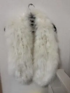 ホワイト ファーショール ストール