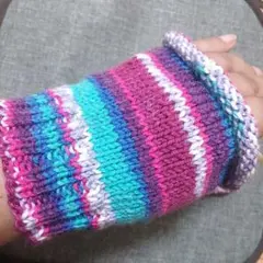 カラフルストライプ ニットアームウォーマー