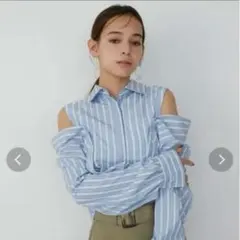 【美品】MURUA 2wayシャツ オフショルダー ストライプシャツ