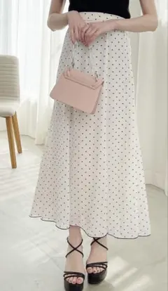 GRL ドット柄シアーフレアスカート[gc124]