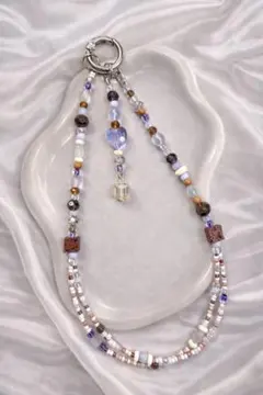 ハンドメイド ビーズスマホストラップ/キーホルダー