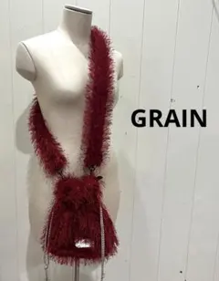 GRAIN グレイン モンスターファーミニショルダーバッグ レッド レディース