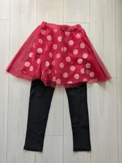 ミニーちゃん風★チュールスカート付きパンツ　スカッツ 120