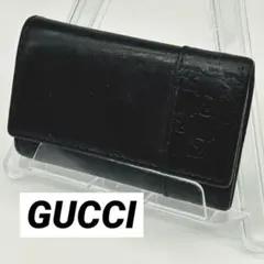 GUCCI グッチ キーケース 6連 グッチシマ レザー ブラック 黒