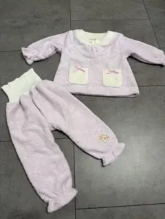 薄紫色フリースベビーパジャマ 90cm