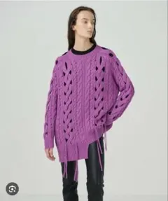 オーバーケーブルニットセーター