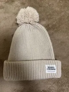 RODEO CROWNS ポンポン付きニット帽 ベージュ