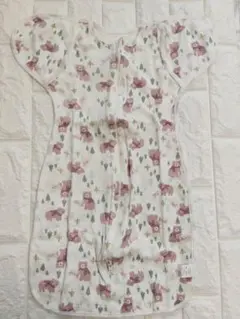 クマ柄 コットン100% ベビーおくるみ